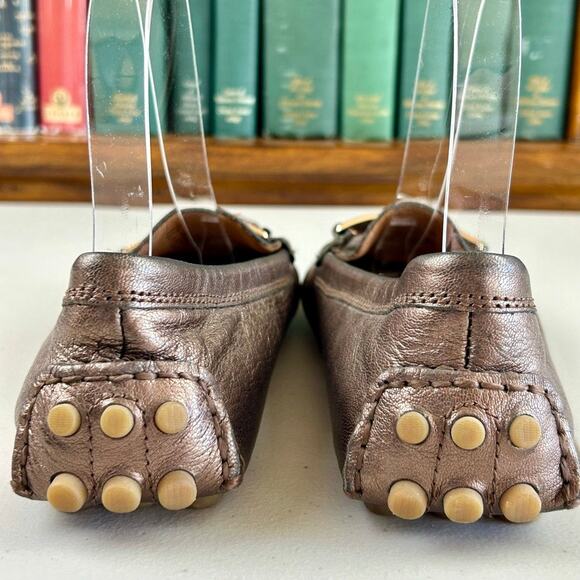Coach Pewter "Nola" Leather Driving Moccasins Sz 7.5 Preppy Old Money - Picture 5 of 9